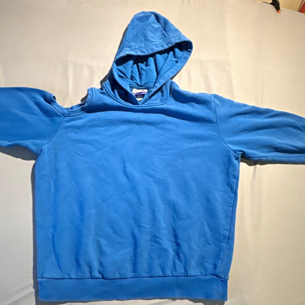 Future Collective Womens Blue Pullover Hoodie Fleece Cotton Blend Solid Size M